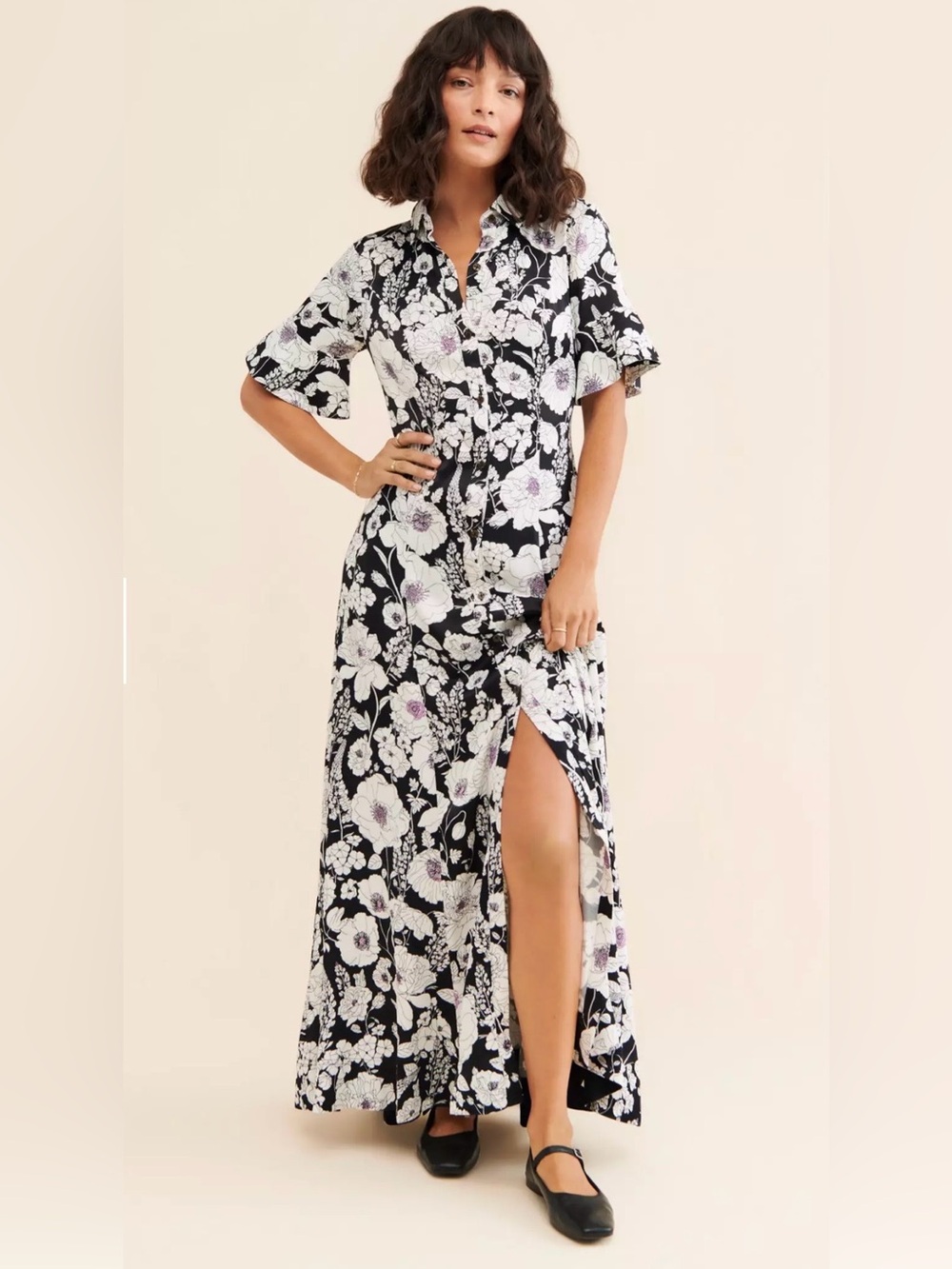 Anthropologie Maeve Printed Maxi Shirt Dress